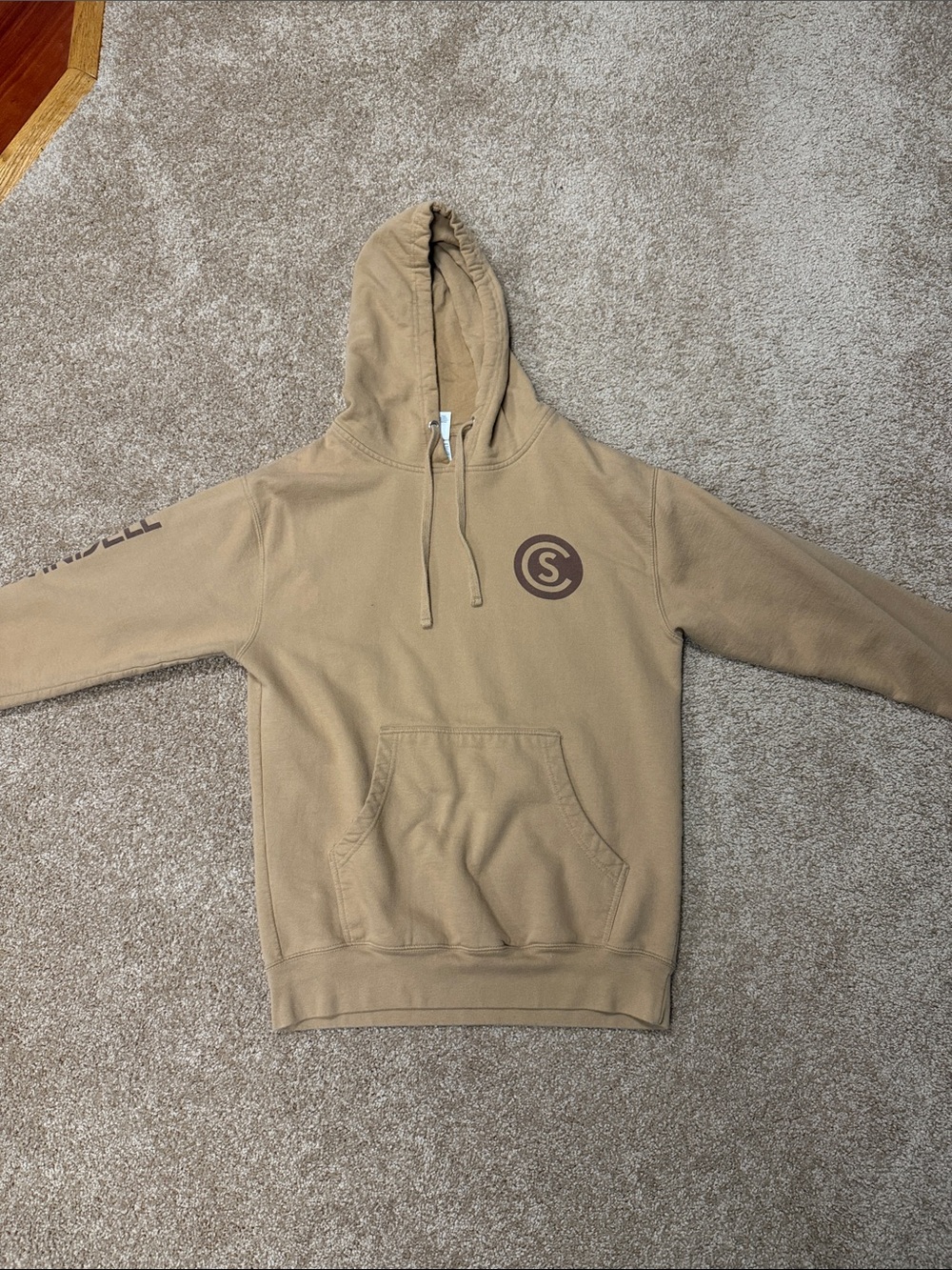 Cole Swindell Tan Hooded Pullover with Chest Logo